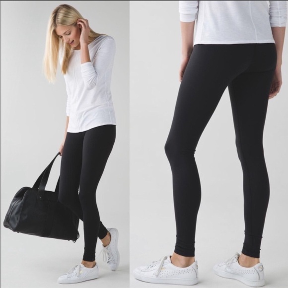 Lululemon Wunder Under Luon Yoga Black Leggings 4 - Picture 1 of 8
